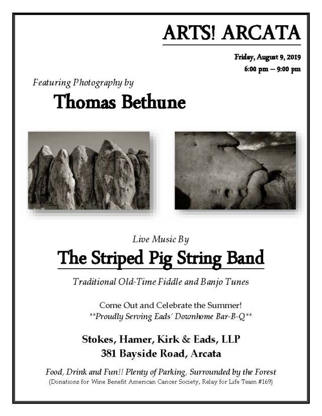 Flyer for August 2019 Arts Arcata